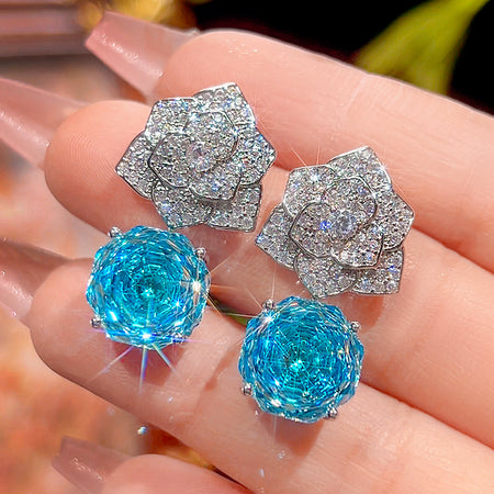 ZIRAVE Jewelry Camellia Pink Diamond Earrings