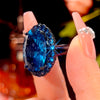 ZIRAVE jewelry simulation blue spinel premium egg-shaped ring