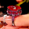 ZIRAVE Jewelry Vintage Colored Gemstone Black Gold Ring(4 Colors Available)
