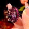 ZIRAVE jewelry simulation blue spinel premium egg-shaped ring