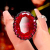 ZIRAVE jewelry simulation blue spinel premium egg-shaped ring
