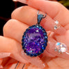 ZIRAVE jewelry simulation blue spinel premium egg-shaped  Pendant with Chain