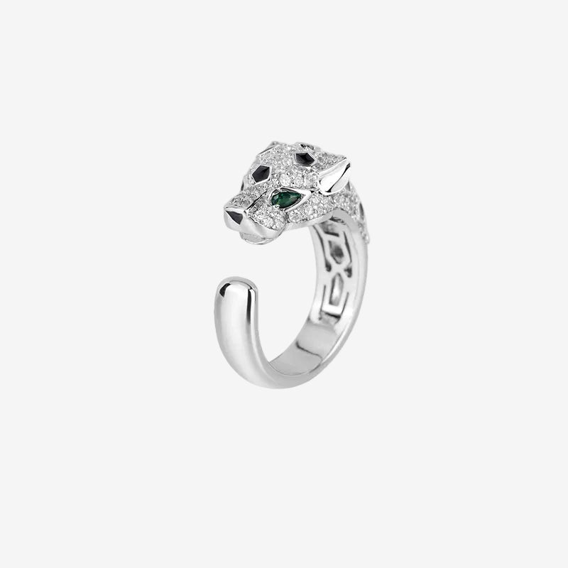 ZIRAVE Jewelry Vintage Panther Head Simulated Gemstone Open Ring