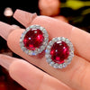 ZIRAVE Jewelry Vintage Gemstone Halo Chalcedony Earrings
