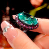 ZIRAVE jewelry simulation blue spinel premium egg-shaped ring