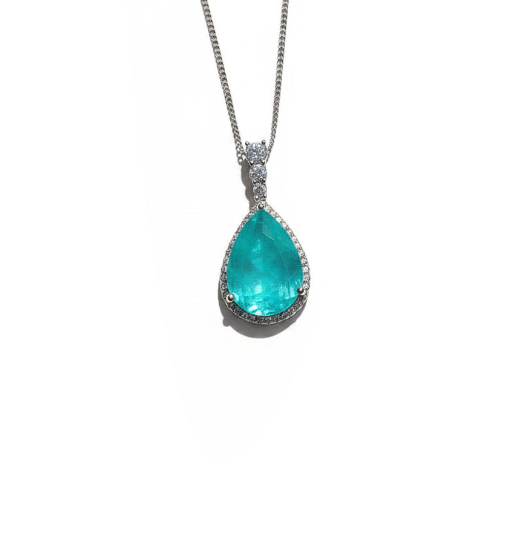ZIRAVE Jewelry Imitation Paraiba Necklace