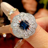 Zirave Jewelry Floral Cushion Cut Simulated Gem Jewelry Collection, Nicklace; Open Ring