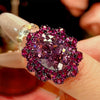 Zirave Jewelry Vintage Black Plating Oval Simulated Gem Jewelry Collection, Nicklace; Open Ring