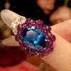 Zirave Jewelry Vintage Black Plating Oval Simulated Gem Jewelry Collection, Nicklace; Open Ring