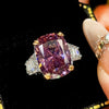 Zirave Jewelry Two-tone Cushion Cut Simulated Gem Statement Ring, Adjustable Open Ring