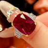 Zirave Jewelry Two-tone Cushion Cut Simulated Gem Statement Ring, Adjustable Open Ring