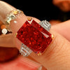 Zirave Jewelry Radiant Cut Simulated Gemstone Two-Tone Cocktail Ring