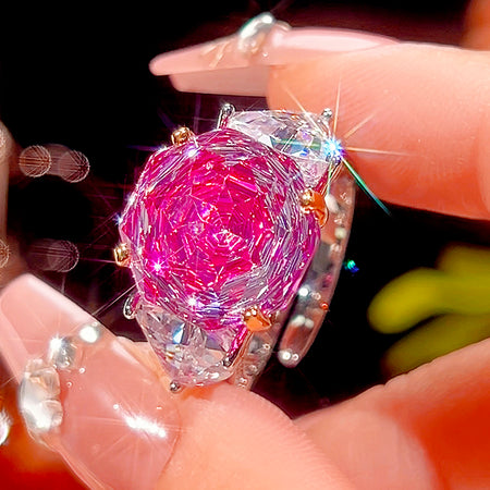 Two‑tone cushion‑cut turquoise simulated gem duplet Ring