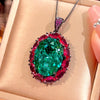 ZIRAVE Jewelry Imitation Ruby & Blue Spinel Light Luxury Necklace