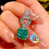 ZIRAVE Jewelry Vintage Simulated Blue Diamond Cushion Nicklace