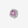 ZIRAVE Jewelry  Cushion-Cut Pink Diamond Double Halo Ring