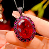 ZIRAVE Jewelry Vintage Oval Emerald Halo Nicklace
