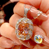 ZIRAVE Jewelry Two Tone Wrapped Pink Orange Sapphire Simulant Nicklace
