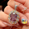 ZIRAVE Jewelry Two Tone Wrapped Pink Orange Sapphire Simulant Nicklace