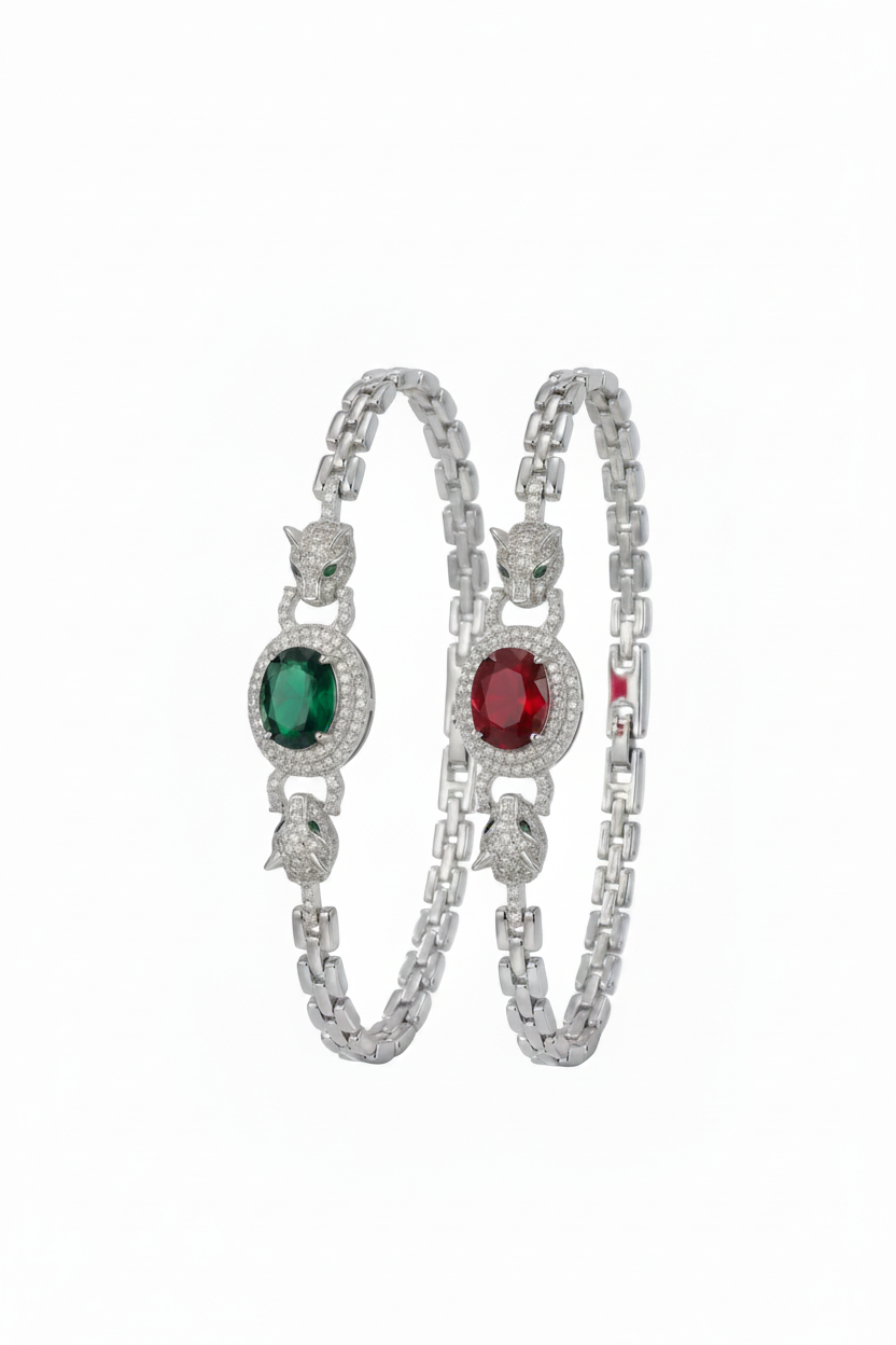 ZIRAVE jewelry retro simulation corundum leopard bracelet