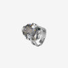 ZIRAVE Jewelry Vintage Simulated Pink Diamond Black Gold Halo Ring