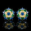 ZIRAVE Jewelry Vintage Simulated Ruby Flower Earrings