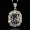 ZIRAVE Jewelry Two Tone Wrapped Pink Orange Sapphire Simulant Nicklace