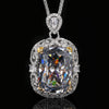 ZIRAVE Jewelry Two-Tone Gold Simulated Paraiba Gemstone Necklace
