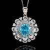 ZIRAVE JewelryGradient Gemstone Sunflower Halo Necklace