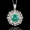 ZIRAVE JewelryGradient Gemstone Sunflower Halo Necklace