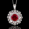 ZIRAVE JewelryGradient Gemstone Sunflower Halo Necklace