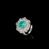 ZIRAVE JewelryGradient Gemstone Sunflower Halo Ring