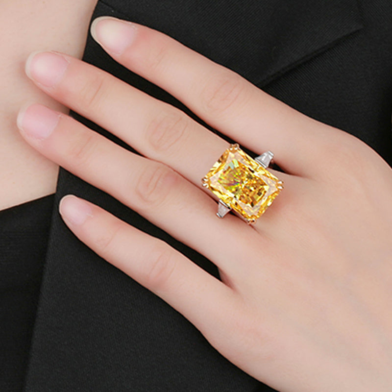 ZIRAVE Jewelry Radiant-Cut Simulated Yellow Diamond Ring