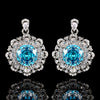 ZIRAVE JewelryGradient Gemstone Sunflower Halo Earrings