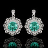 ZIRAVE JewelryGradient Gemstone Sunflower Halo Earrings