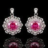 ZIRAVE JewelryGradient Gemstone Sunflower Halo Earrings