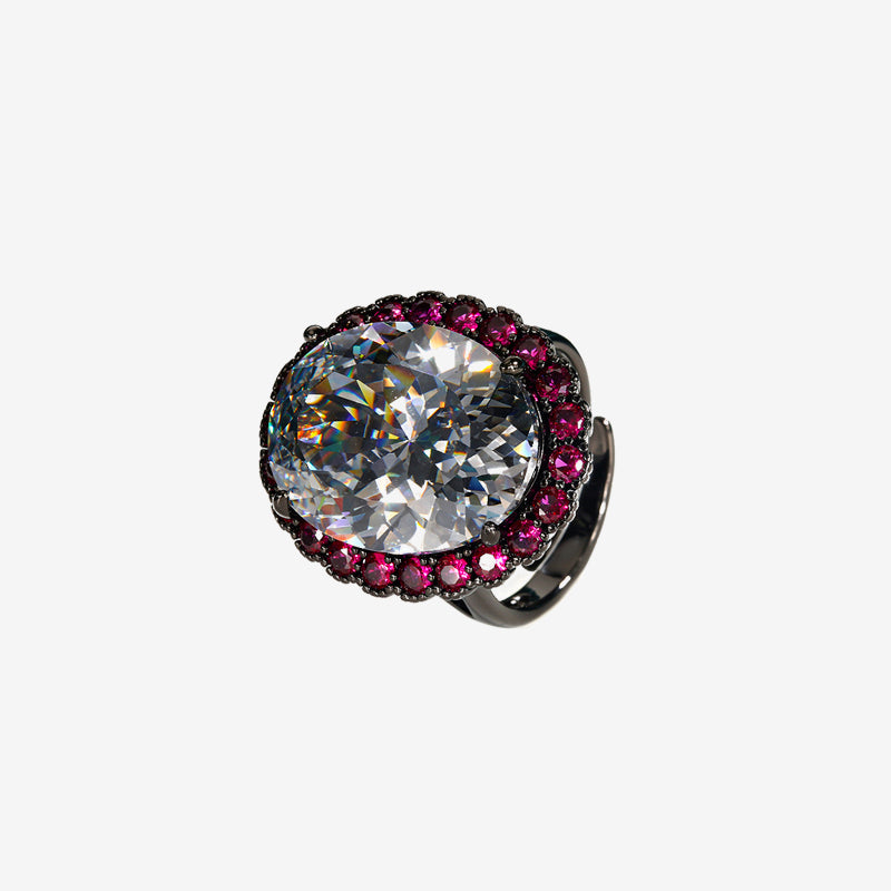 ZIRAVE jewelry simulation blue spinel premium egg-shaped ring