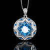 ZIRAVE jewelry simulation Blue spinel pendant with box chain