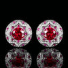 ZIRAVE jewelry simulation blue spinel/red corundum earrings