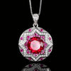 ZIRAVE jewelry simulation Blue spinel pendant with box chain