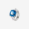 ZIRAVE Jewelry Vintage Simulated Blue Diamond Cushion Ring