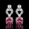ZIRAVE Jewelry Vintage Simulated  Diamond Cushion Earrings