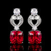 ZIRAVE Jewelry Vintage Simulated  Diamond Cushion Earrings