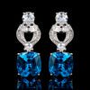 ZIRAVE Jewelry Vintage Simulated  Diamond Cushion Earrings