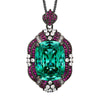ZIRAVE Jewelry Black & Gold Two-Tone Blue & White Diamond Halo Necklace