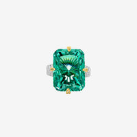 ZIRAVE Jewelry Radiant-Cut Faux Yellow Diamond Ring