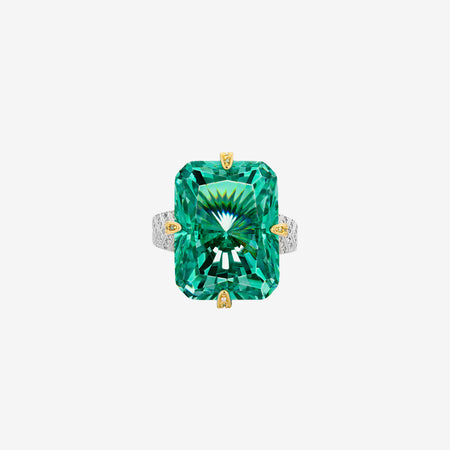 ZIRAVE Jewelry Radiant-Cut Faux Yellow Diamond Ring