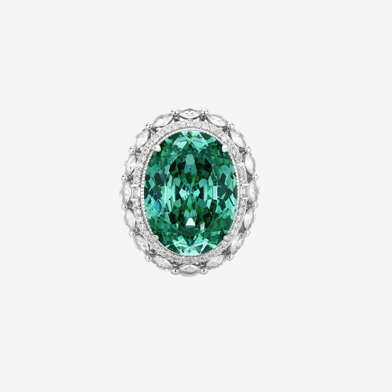 ZIRAVE Jewelry Vintage Oval Emerald Halo Ring