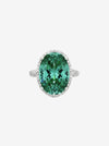 ZIRAVE Jewelry Faux Paraiba Green Jewelry Fashion Light Luxury Ring