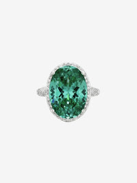 ZIRAVE Jewelry Faux Paraiba Green Jewelry Fashion Light Luxury Ring